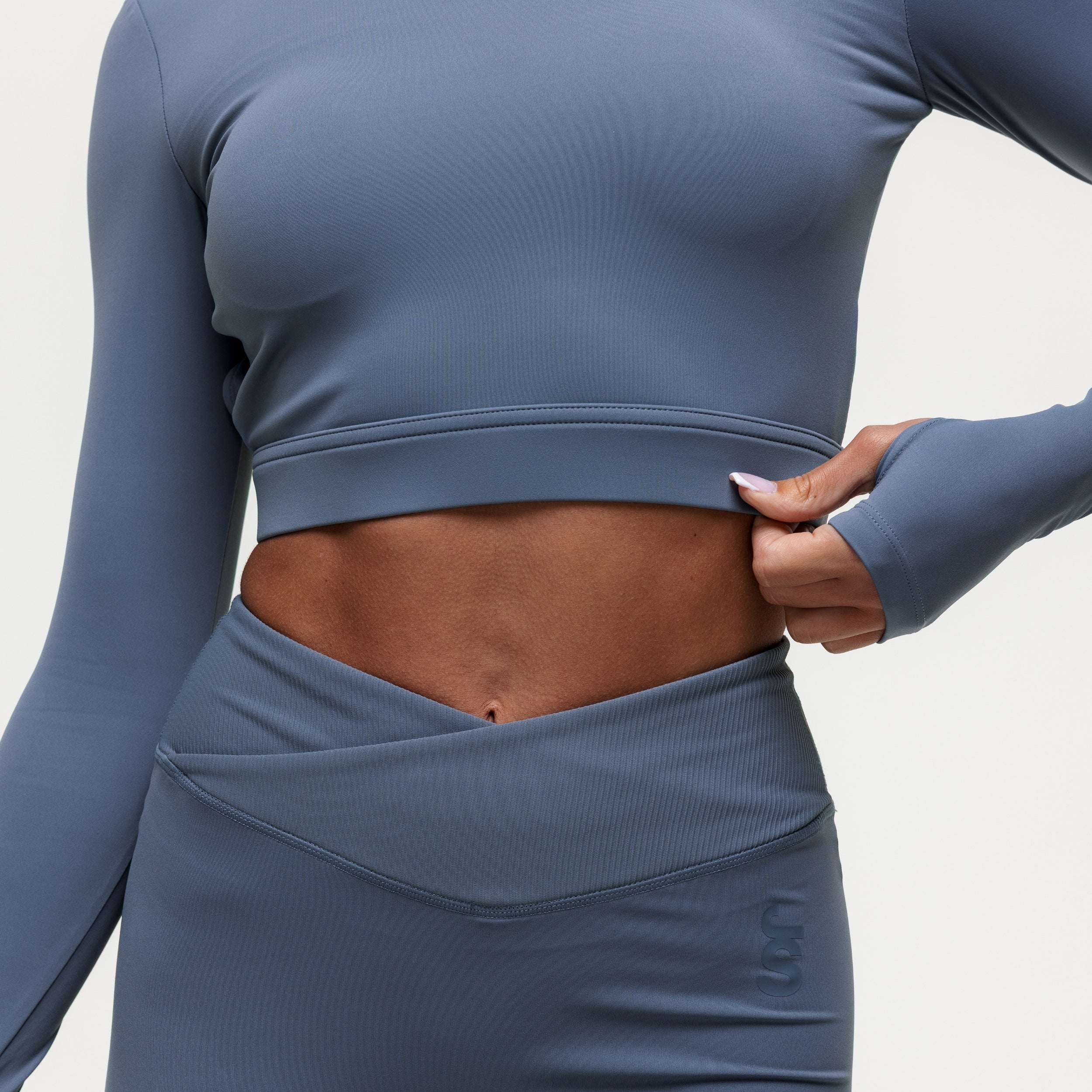 Karma Long Sleeve Crop Top - Graphite