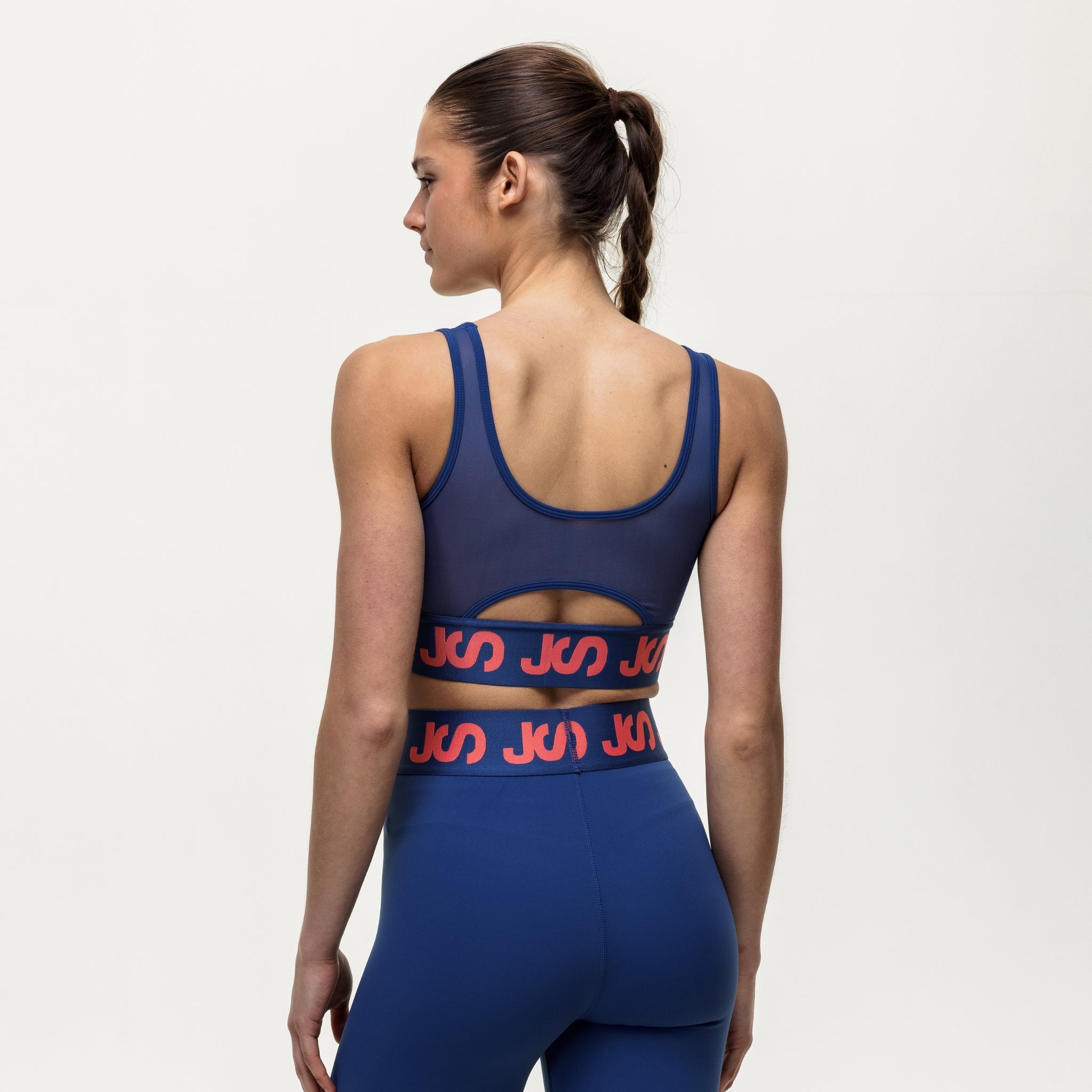 Airflow Medium Support Bra - Indigo/Coral