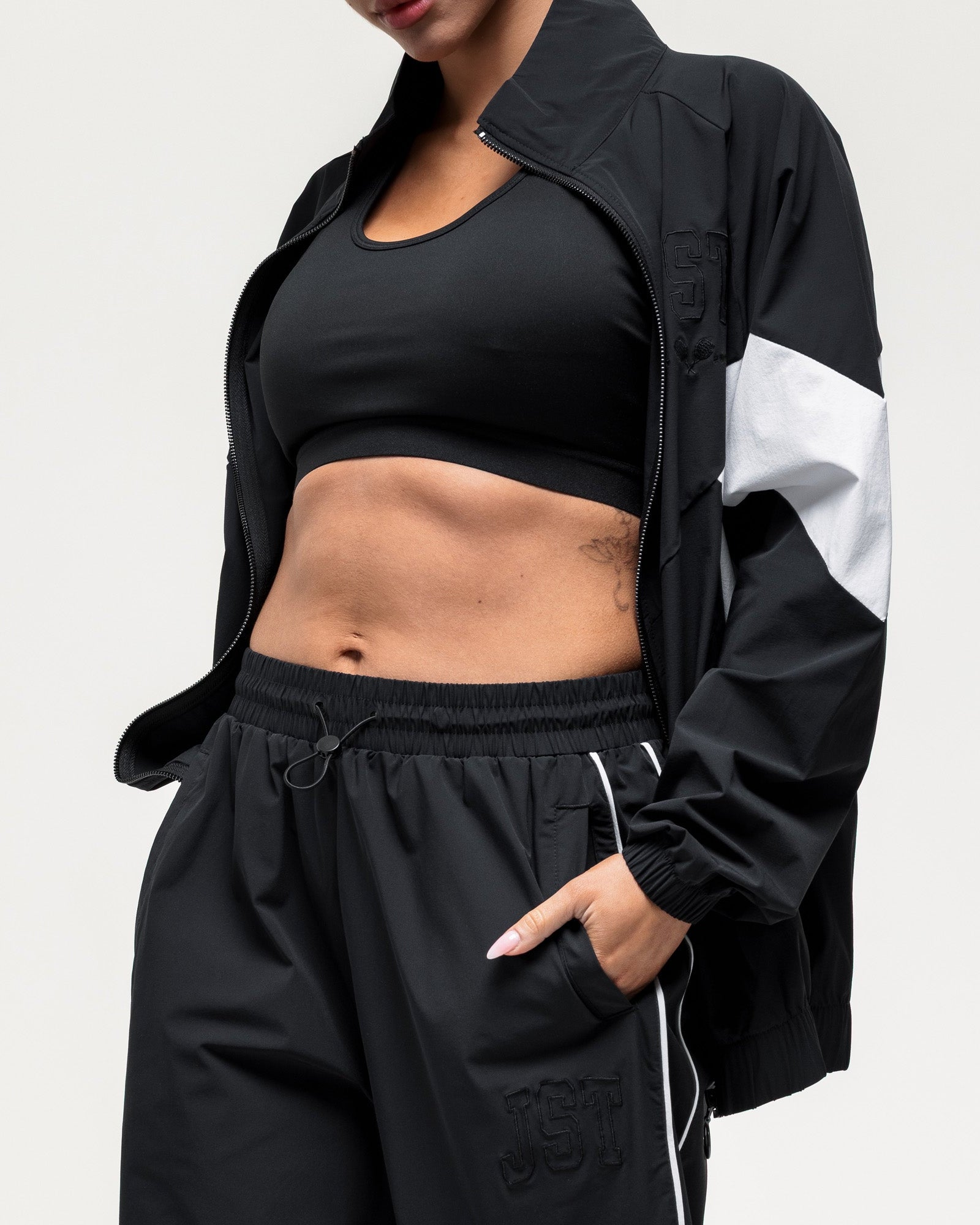 Courtside Track Pants - Black/White
