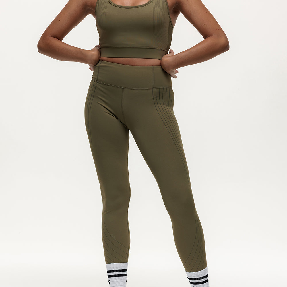 Agility Workout Leggings - Military Green