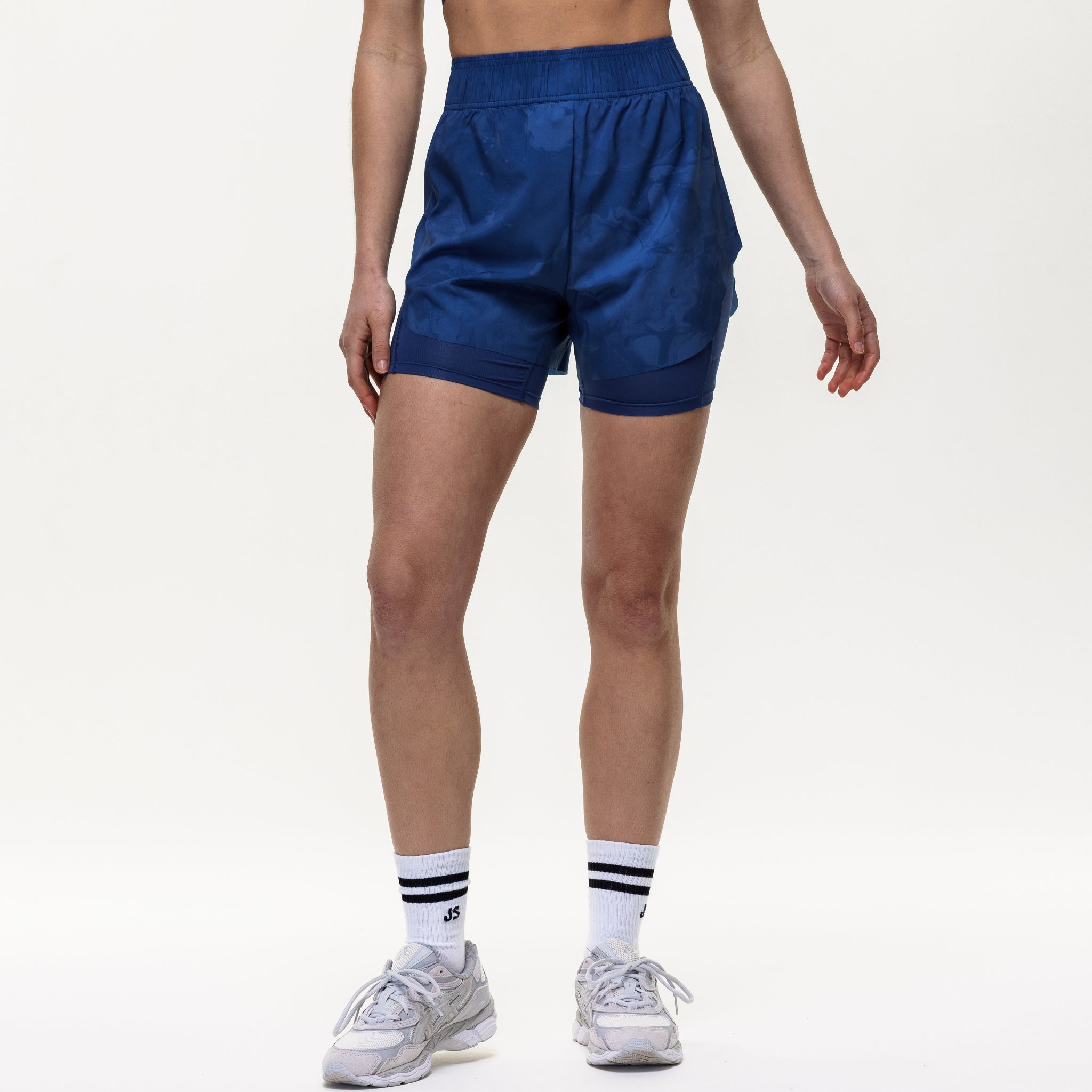 Run The Distance 2-in-1 Shorts - Indigo Marble
