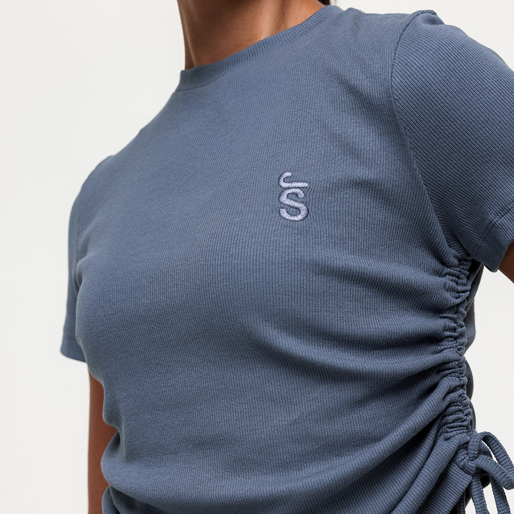 Shanti Ruched Tee - Graphite