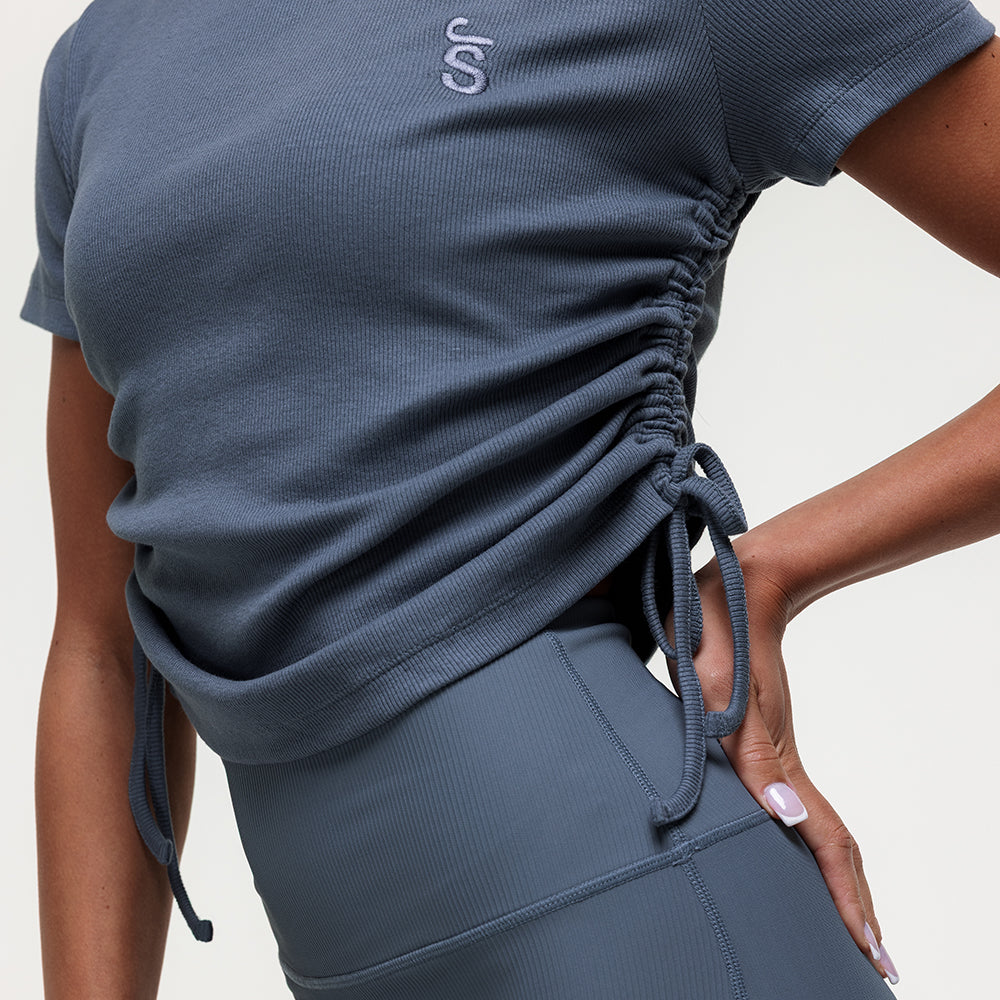 Shanti Ruched Tee - Graphite