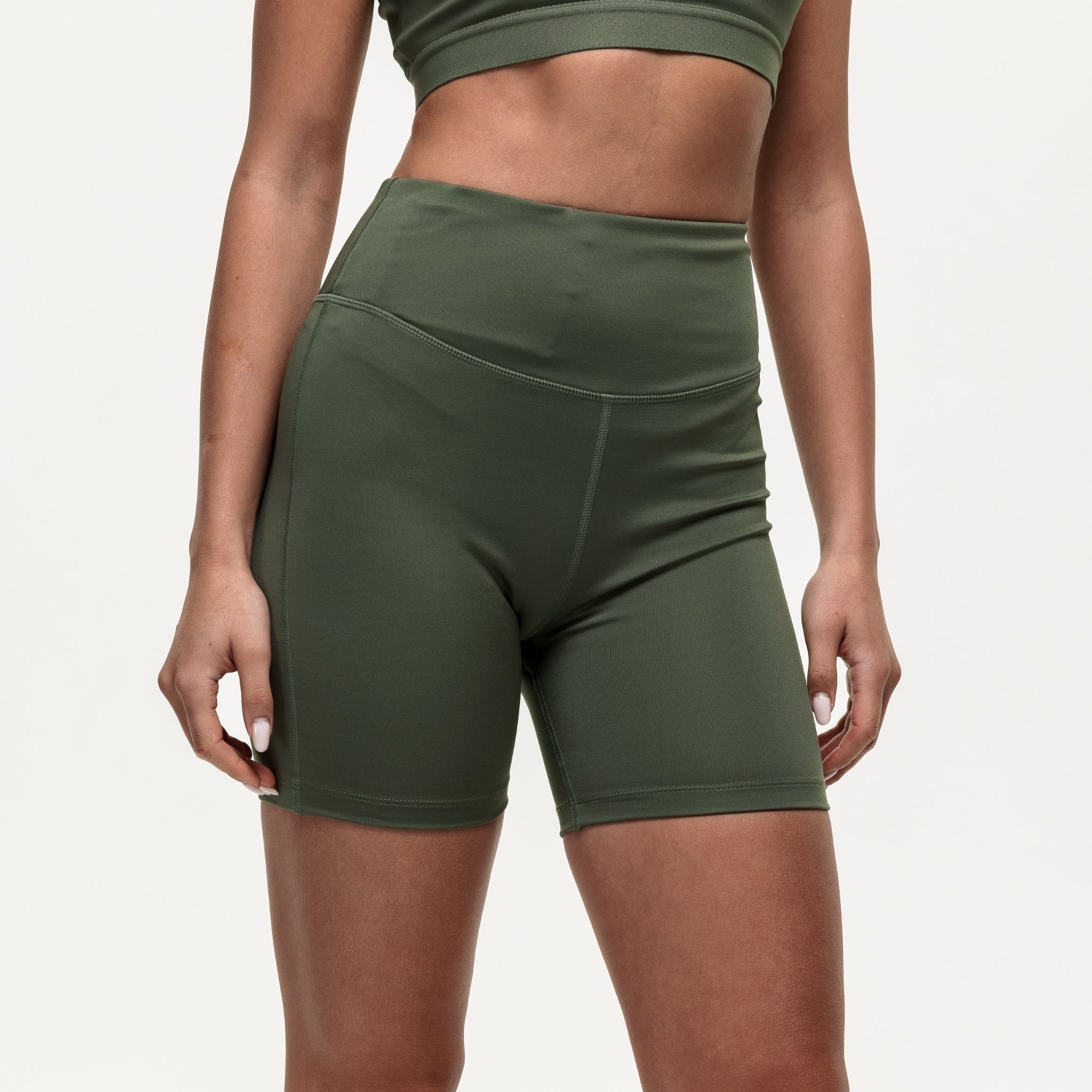 Motion High Rise Biker Shorts - Khaki