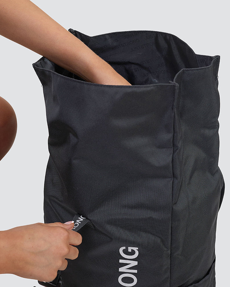 Black Luxe Rolltop Backpack