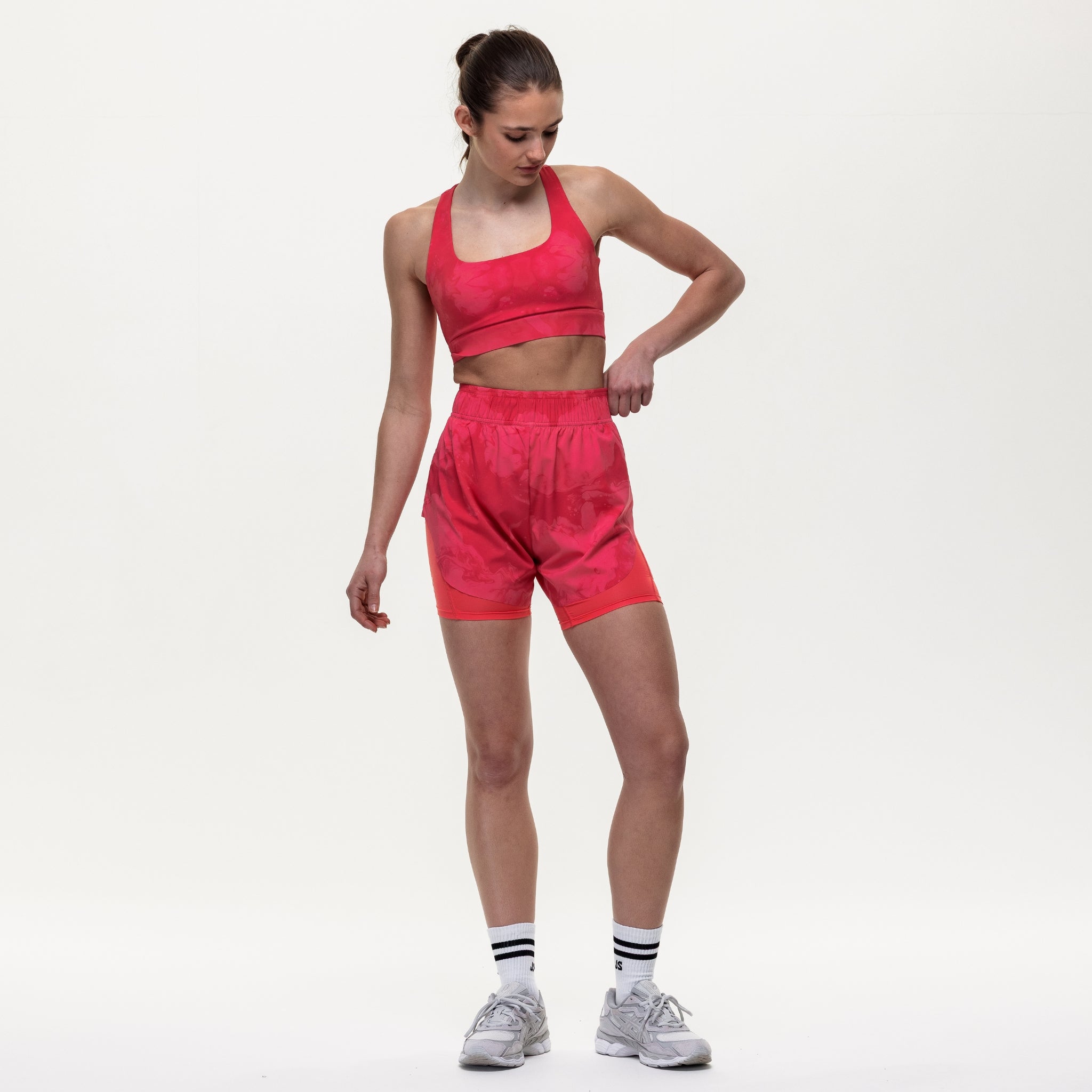 Flex Medium Support Bra - Coral Marble