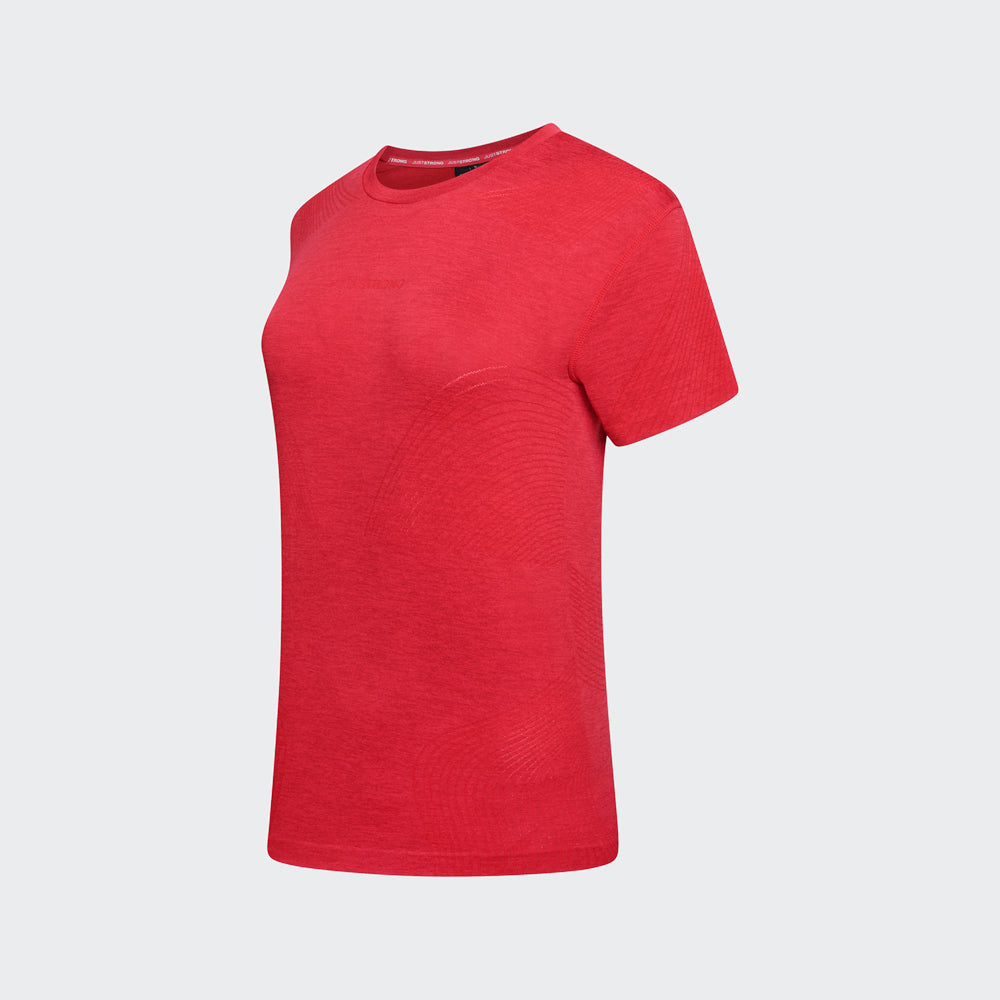 Laser Seamless Workout Tee - Ruby Red