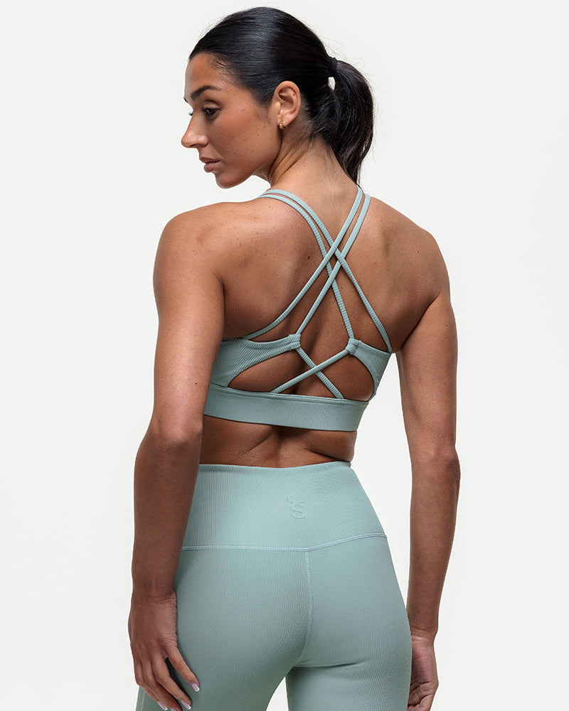 Namaste Ribbed Medium Support Bra - Seamoss