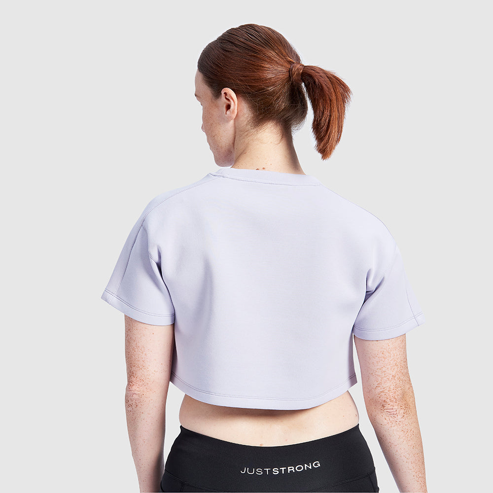 Lilac Oversized Athletic Cropped Tonal T-Shirt