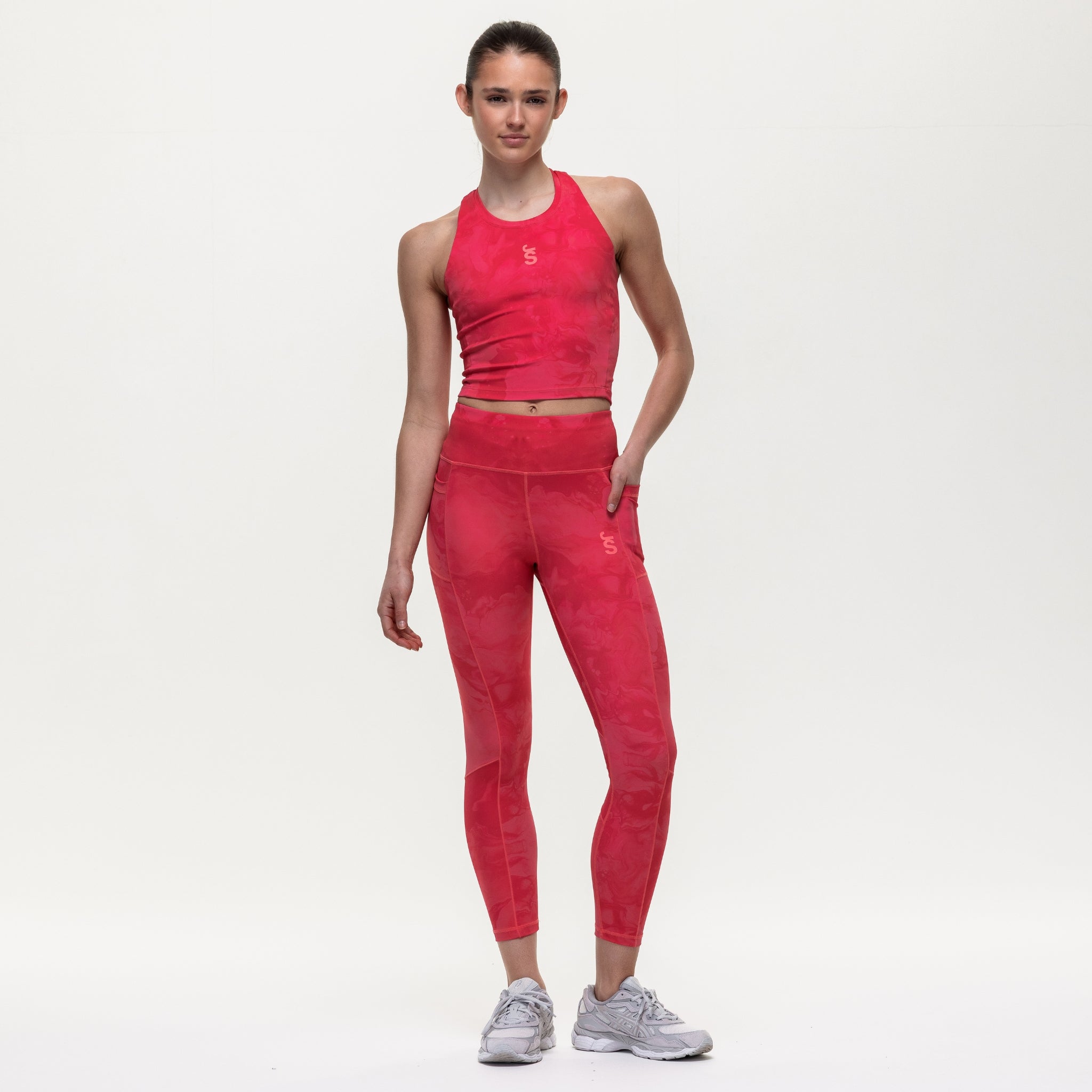 Power 7/8 Training Leggings - Coral Marble