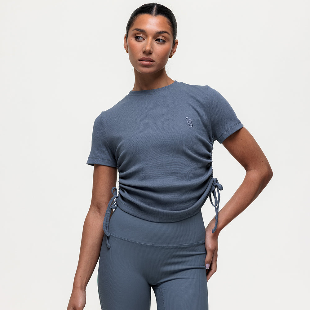 Shanti Ruched Tee - Graphite