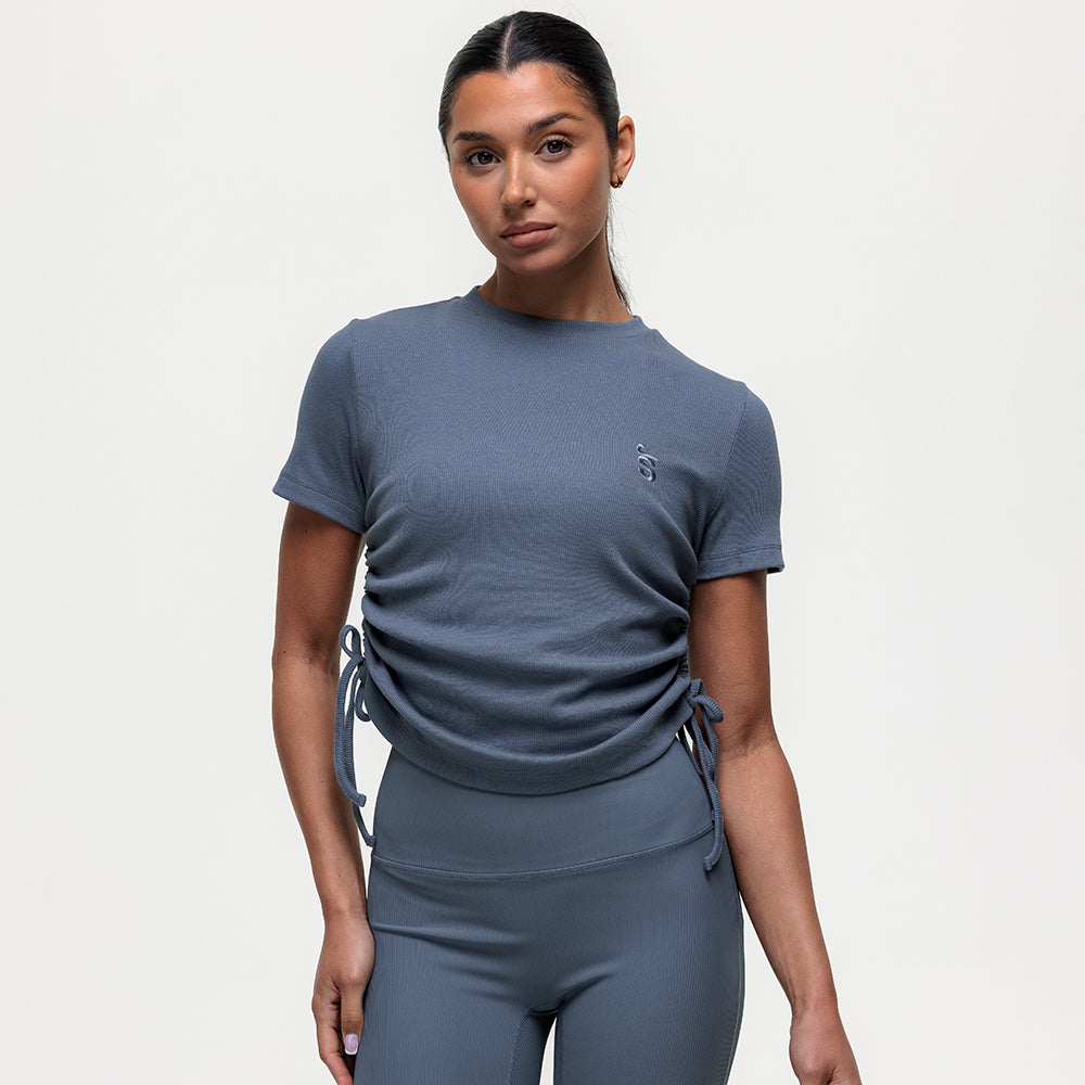 Shanti Ruched Tee - Graphite