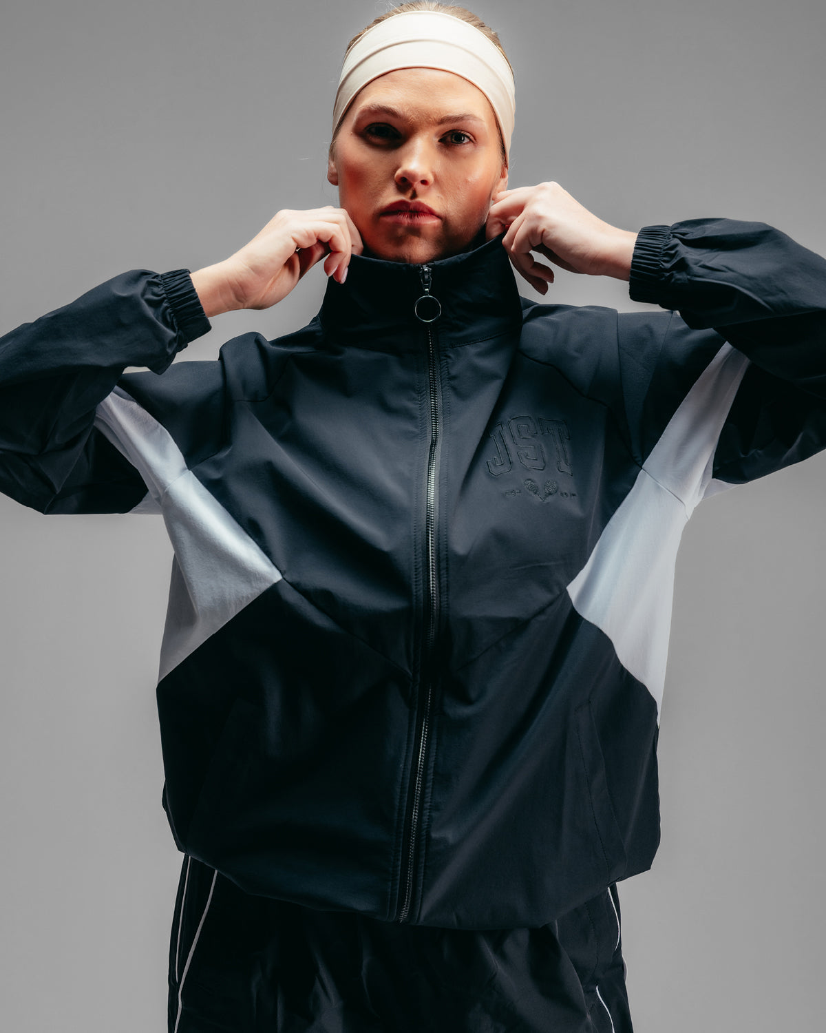 Courtside Track Jacket - Black/White