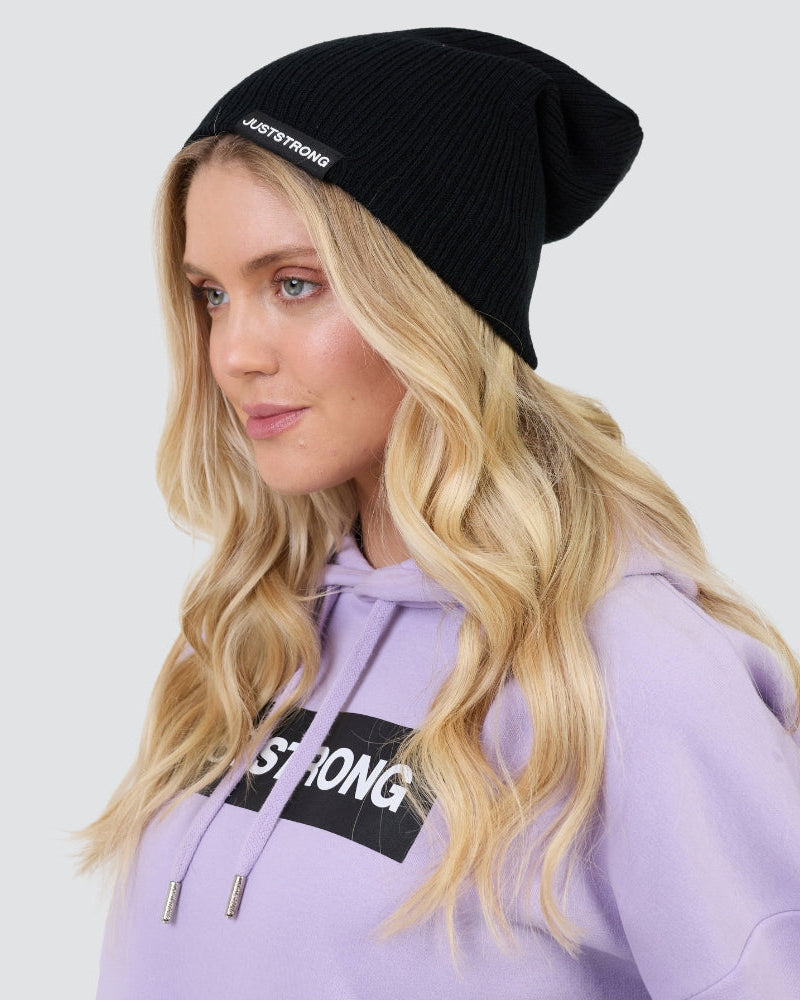 Jet Black Slouch Beanie